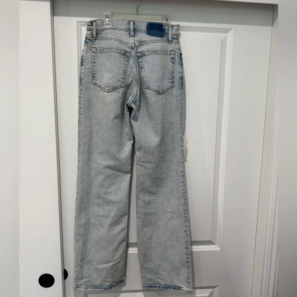 Size 25 / 0R The ‘90s Relaxed Jean High Rise Light Blue Distressed Women’s - Picture 4 of 9